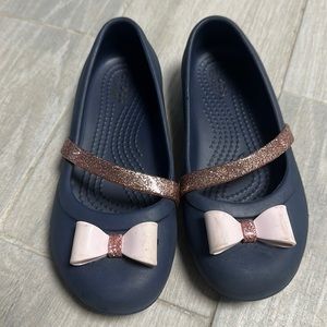 Crocs navy blue, pink and pink glitter size 12c